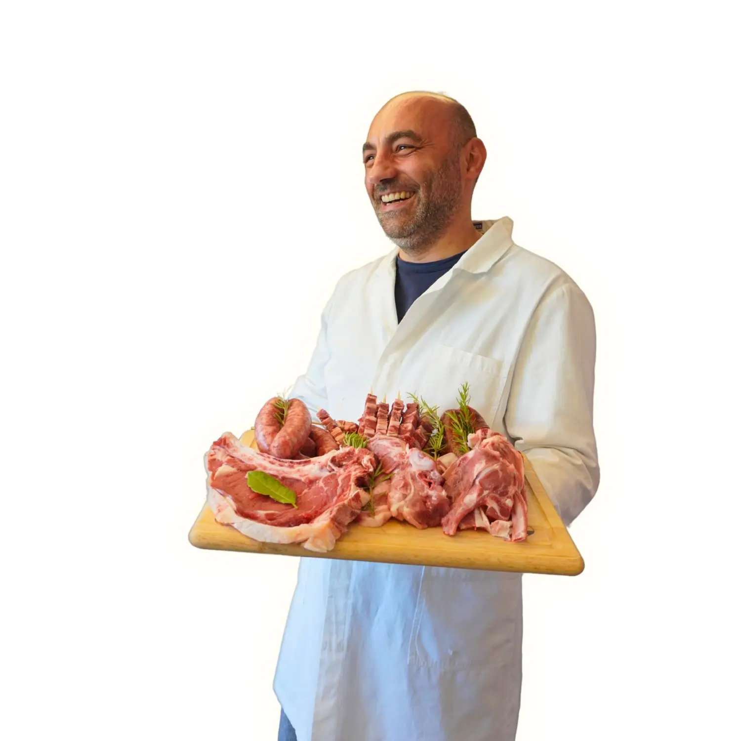 giuseppe campitelli storico titolare di macelleria campitelli con un lombo di bovino nostrano proveniente da guardiagrele